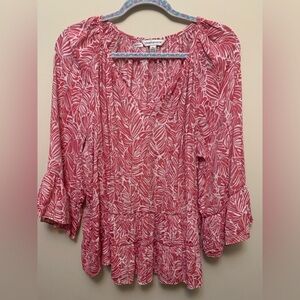 COUNTERPARTS Pink Peplum Style Blouse